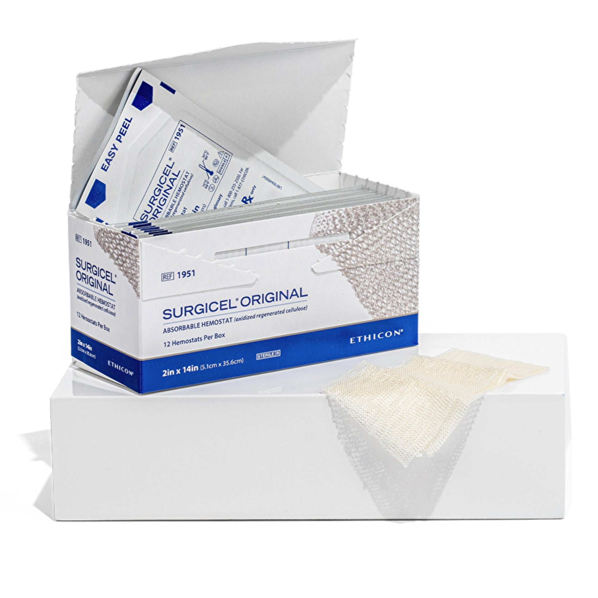 Absorbable Hemostatic Dressing SURGICEL™ Original 2 X 14 Inch 12 Count Sterile