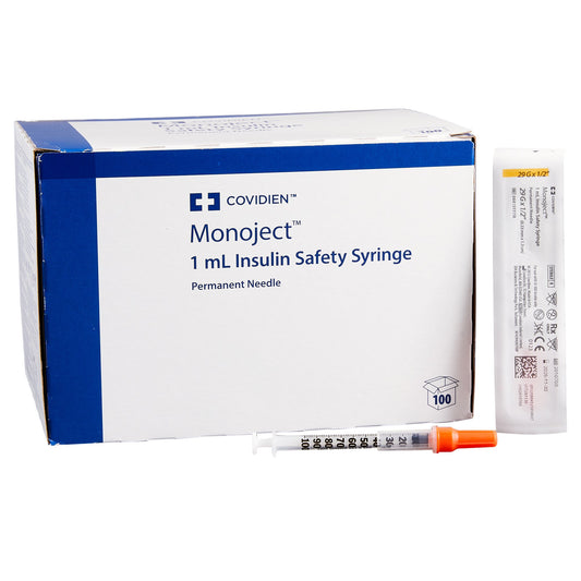 Monoject™ Insulin Syringe with Needle, 29 Gauge, 1/2 Inch Needle Length