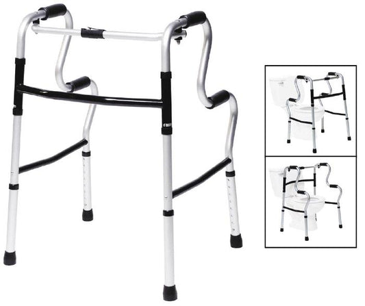 Lumex UpRise Single Release Folding Walker, 32 – 39 Inch, Onyx, Aluminum
