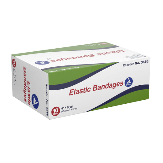 Dynarex Clip Detached Closure Elastic Bandage, 6 Inch x 5 Yard