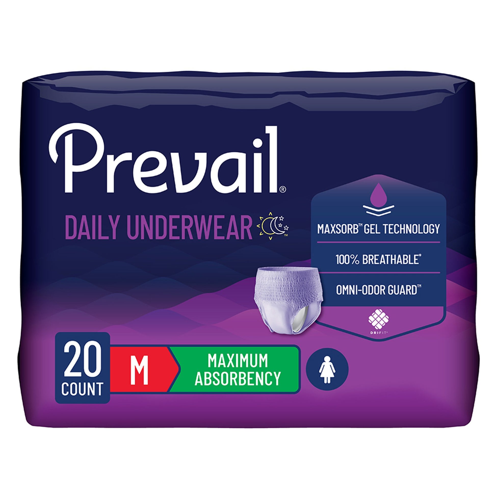 Prevail for Women Daily Maximum Absorbent Underwear, Medium