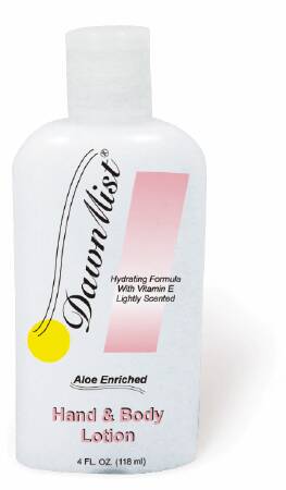 DawnMist Hand and Body Moisturizer with Aloe and Vitamin E, 4-ounce Bottle
