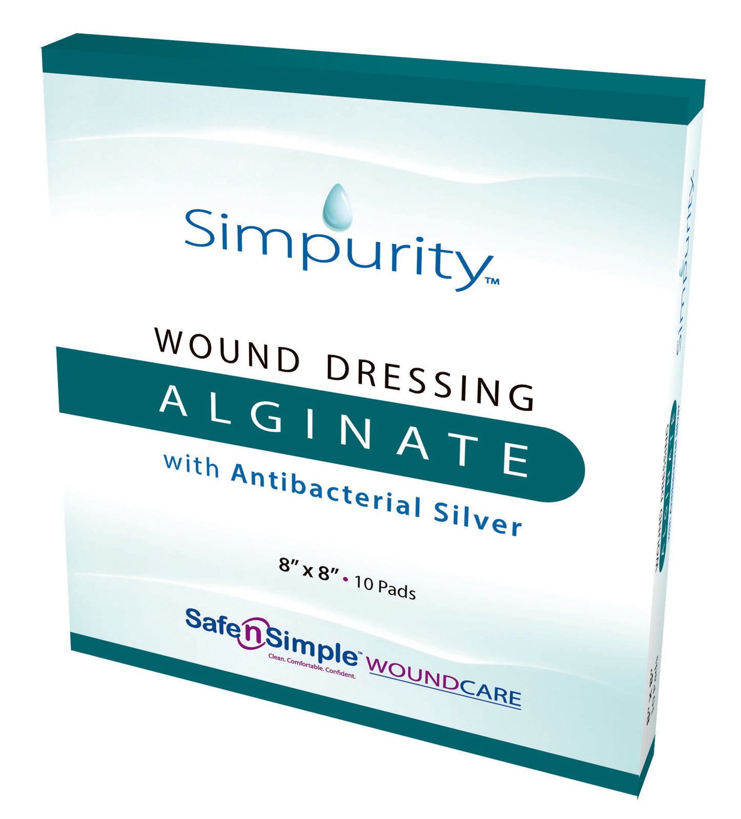 Silver Alginate Dressing Simpurity™ 8 X 8 Inch Square Sterile