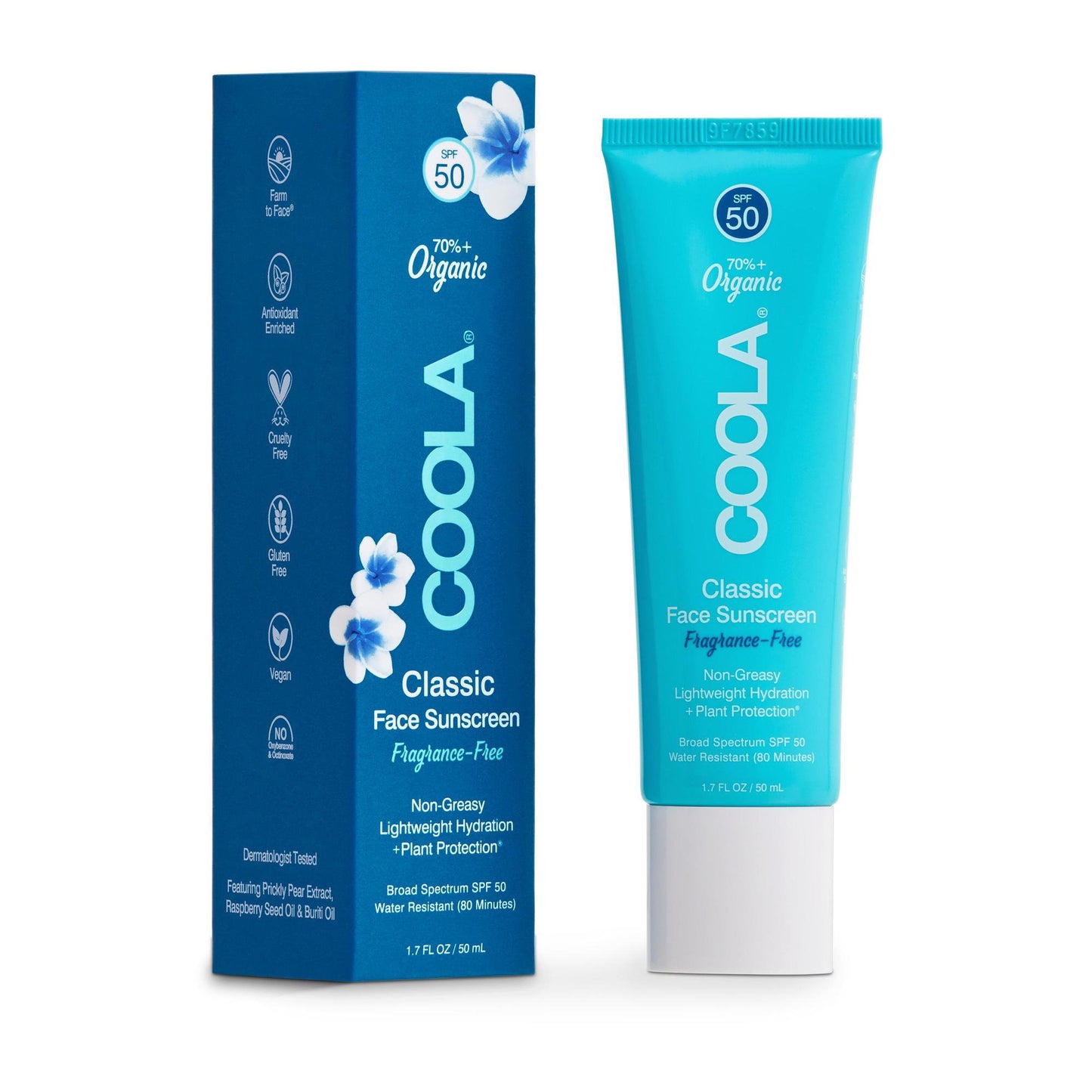 Coola Classic Body Sunscreen Lotion SPF 50 Fragrance Free, 1.7-ounce Tube