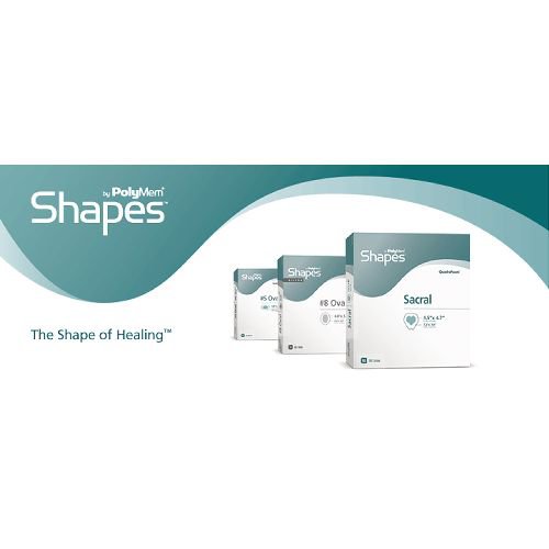 PolyMem Shapes Adhesive with Border Foam Dressing, 6½ x 8-1/5 Inch Oval
