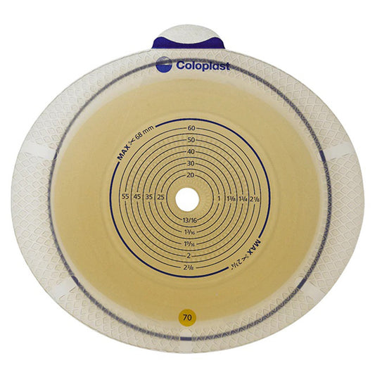 SenSura Flex Flat Ostomy Barrier, Trim to fit 10 – 68 mm Stoma Opening, Yellow