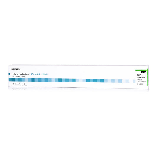 McKesson Silicone Foley Catheter, Standard Tip, 14 Fr.