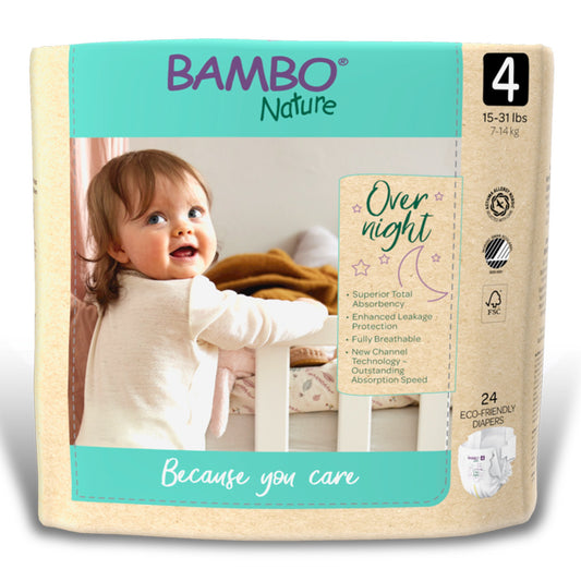 Bambo Nature Overnight Diapers, Size 4