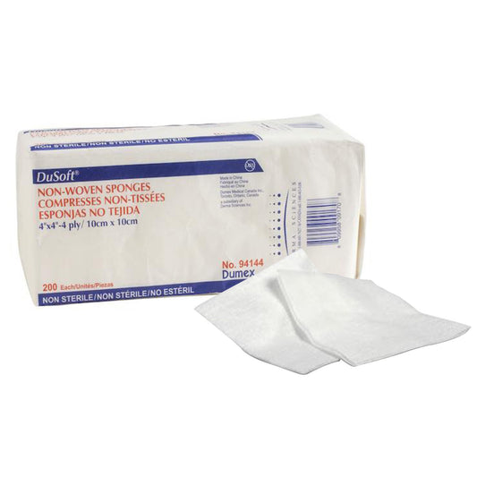 Dusoft Nonwoven Sponge, 4 x 4 Inch, 4-Ply