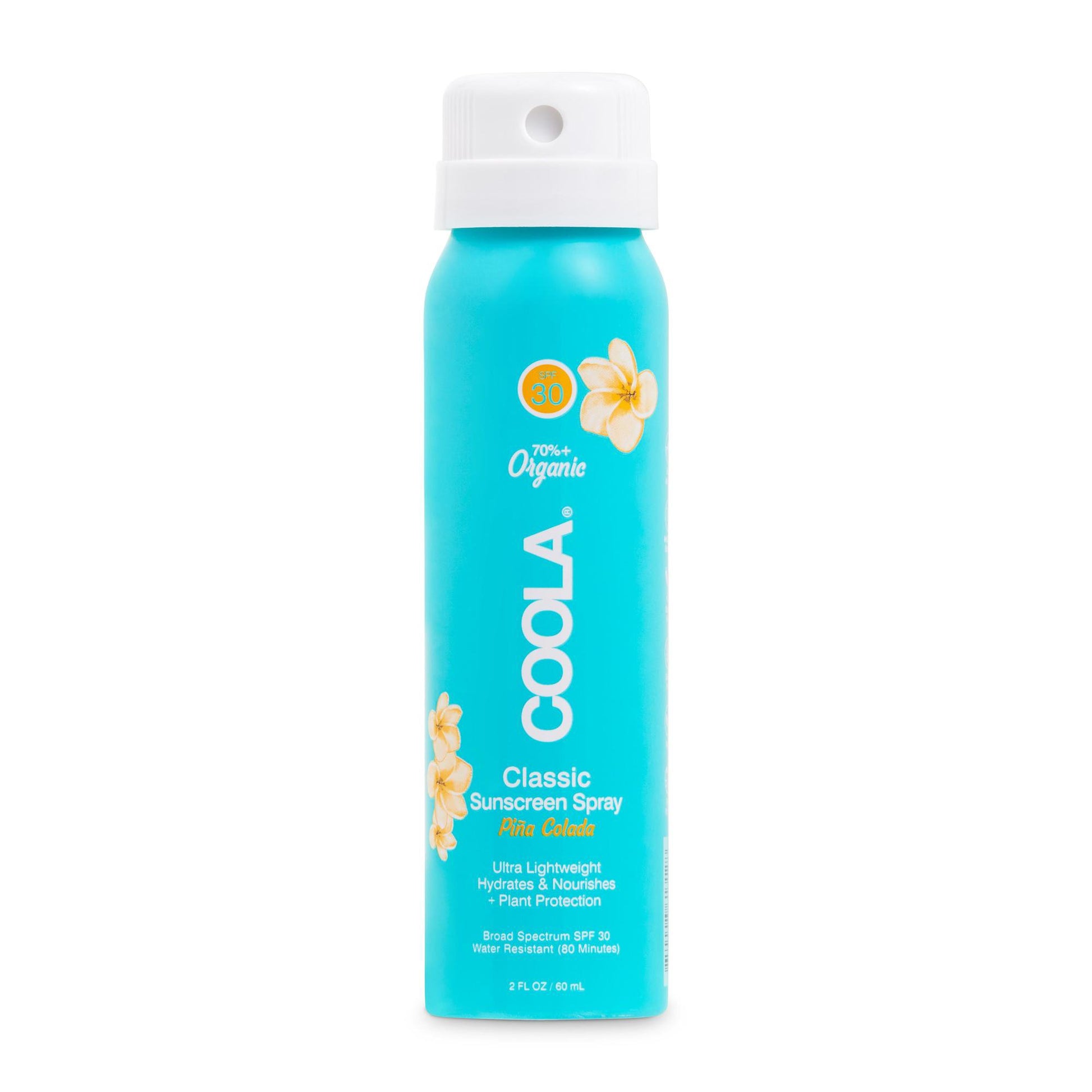 Coola Classic Body Sunscreen Spray SPF 30 Pina Colada Scent, 2-oz Aerosol Can