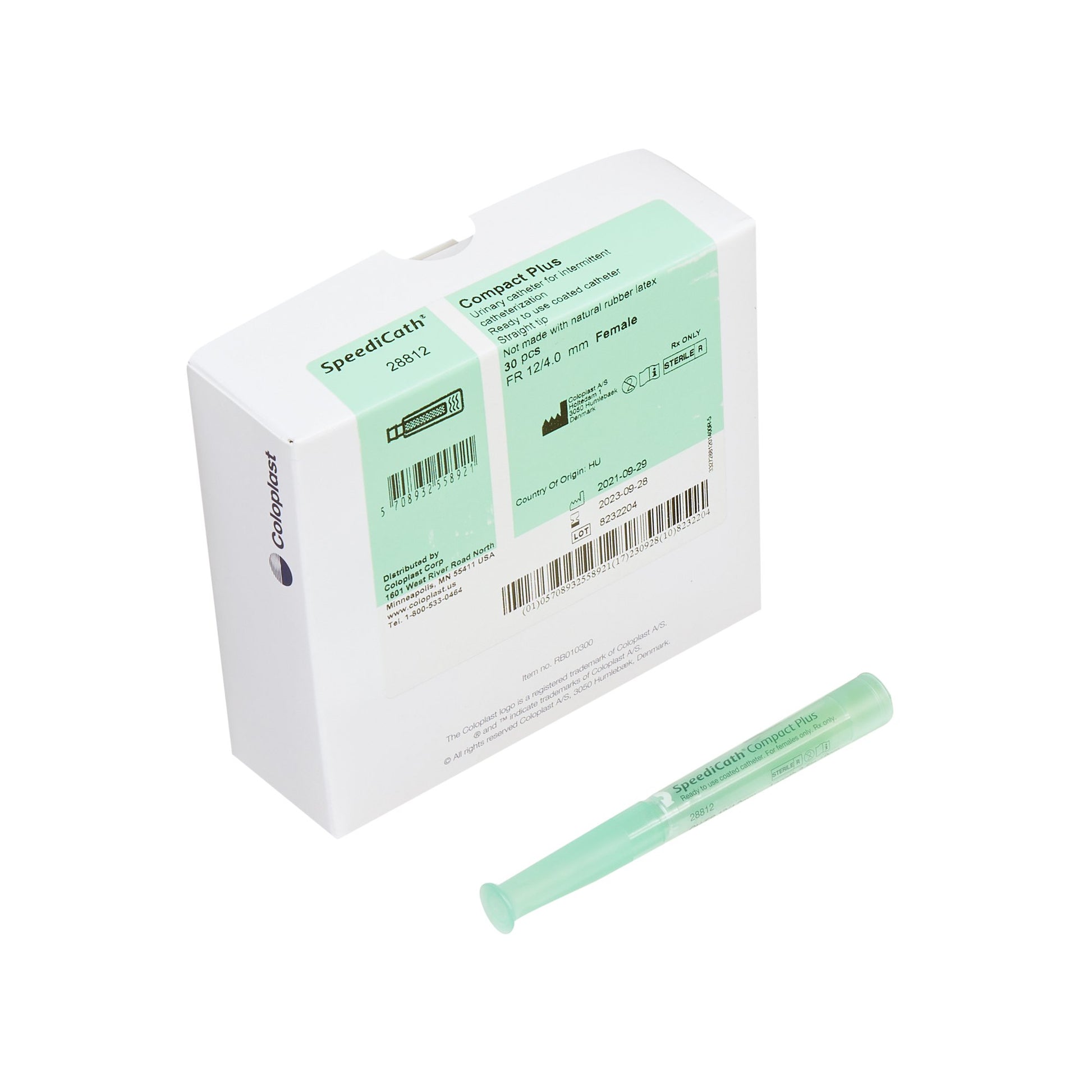 SpeediCath Compact Plus Female Catheter, 12 Fr, Straight