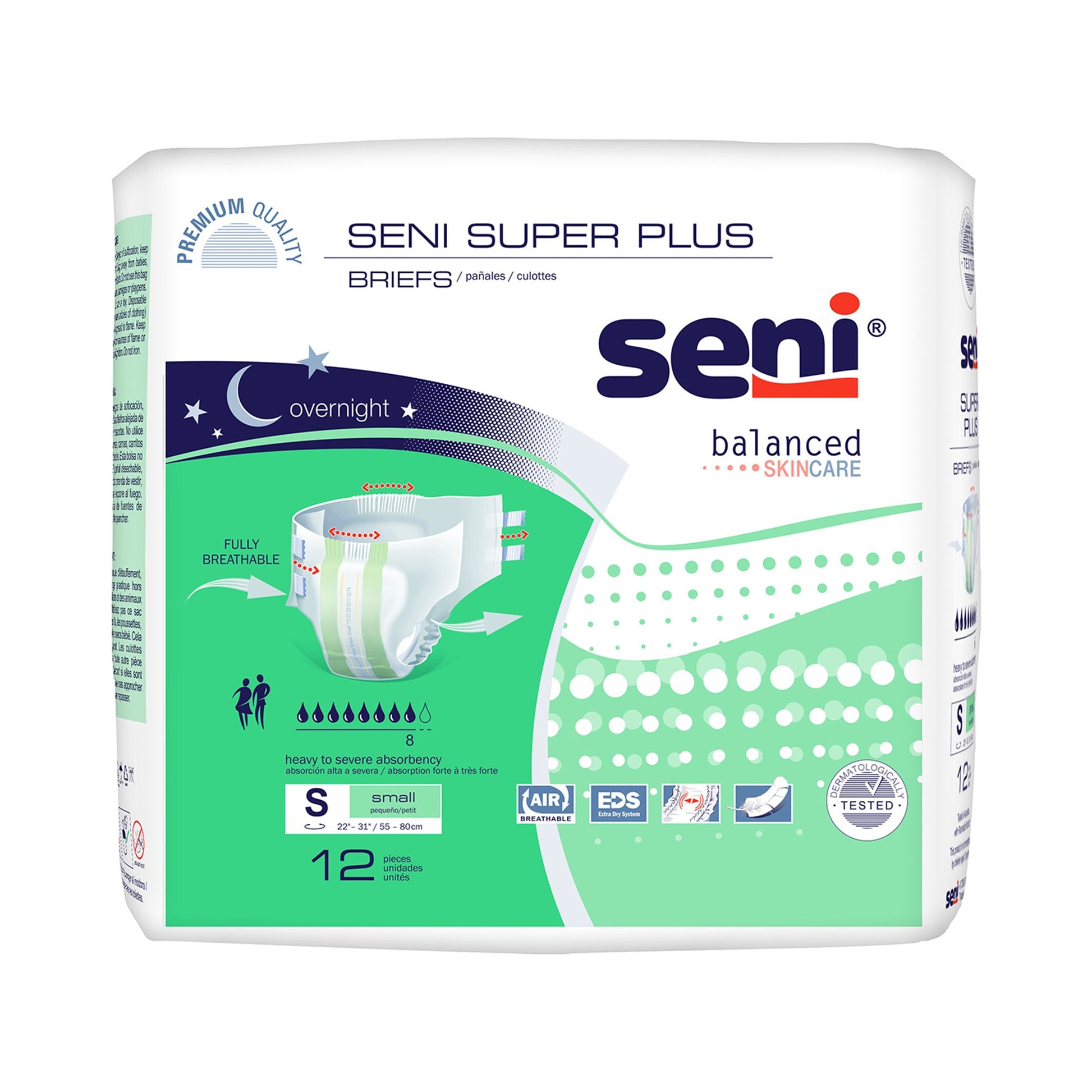 Seni Super Plus Overnight Heavy to Severe Absorbency Incontinence Brief, Small