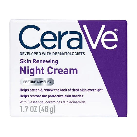 CeraVe Skin Renewing Night Cream Peptide Complex, 48-gram Jar