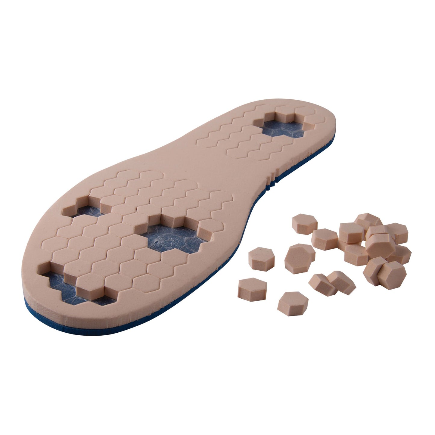 Offloading Insole PediFix PressureOFF High Protection System 9 Wide Full Length / Removable Bottom Pegs Polyurethane Foam Women 11 to 12.5 / Men 10 to 11.5 Blue / Tan