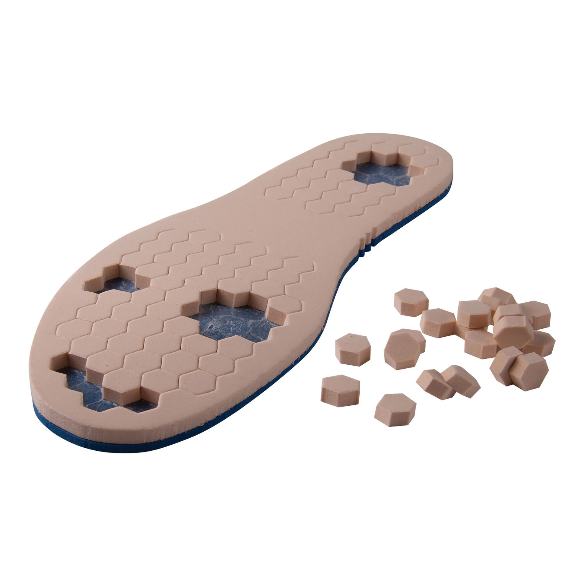 Offloading Insole PediFix PressureOFF High Protection System 9 Wide Full Length / Removable Bottom Pegs Polyurethane Foam Women 11 to 12.5 / Men 10 to 11.5 Blue / Tan