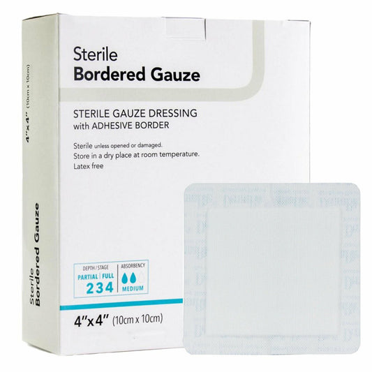 DermaRite Adhesive Dressing, 4 x 4 Inch, White