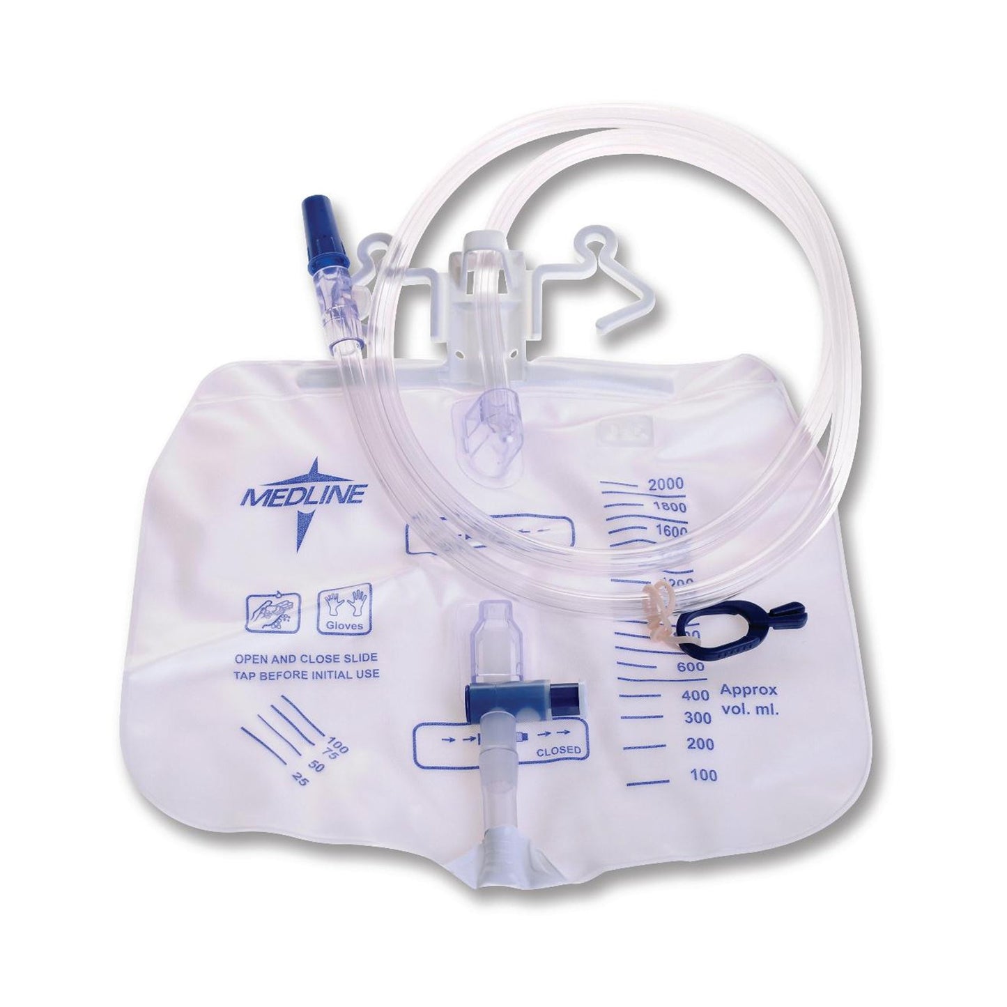 Medline Urinary Drain Bag With Slide Cap