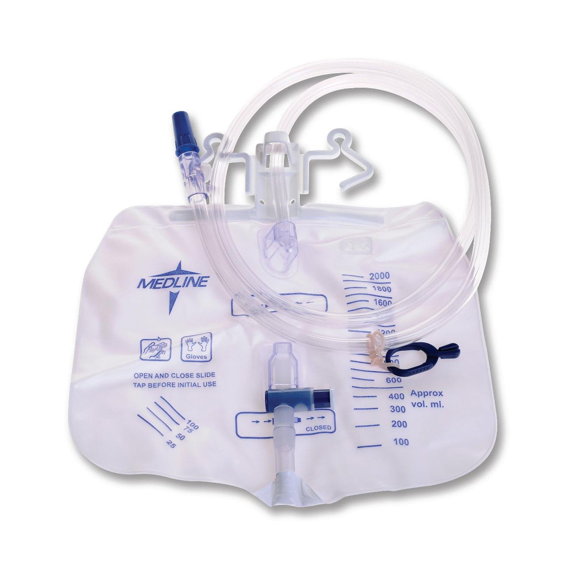 Medline Urinary Drain Bag With Slide Cap