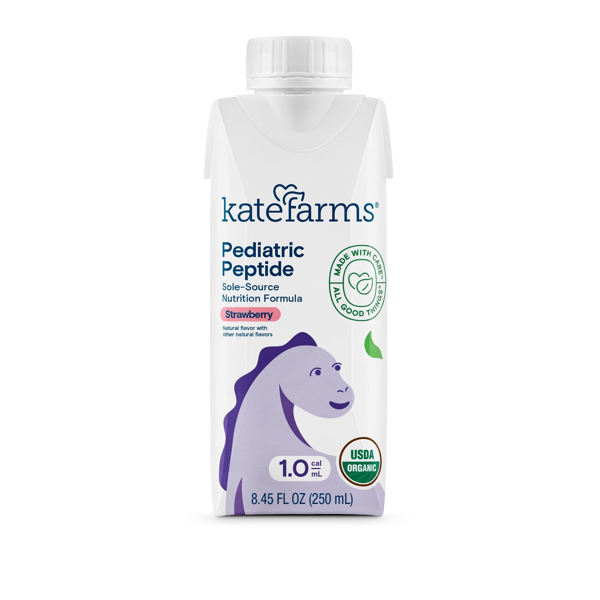 Pediatric Oral Supplement Kate Farms Pediatric Peptide Strawberry Flavor 8.45 oz. / 250 mL Reclosable Carton Liquid Organic Pea Protein