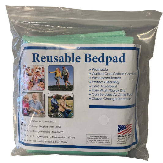 Reusable Underpad 35 X 54 Inch Polyester / Rayon Heavy Absorbency