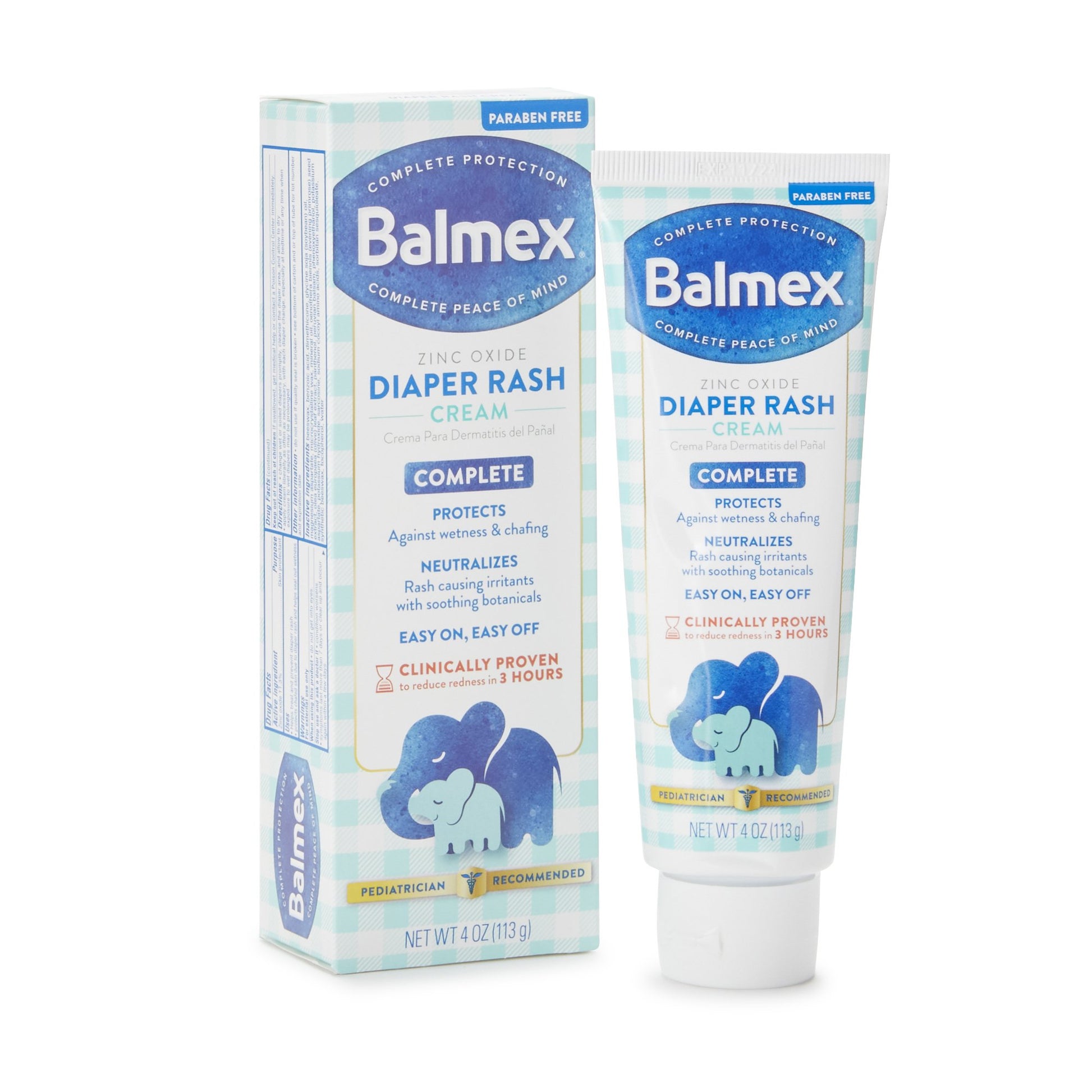 Balmex Zinc Oxide Complete Diaper Rash Cream, 4-ounce tube