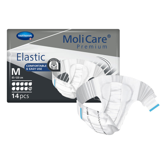 MoliCare Premium Elastic 10 Drop Absorbency Incontinence Briefs, Medium