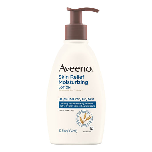 Aveeno Skin Relief Moisturizing Lotion Fragrance Free, 12-ounce Pump Bottle