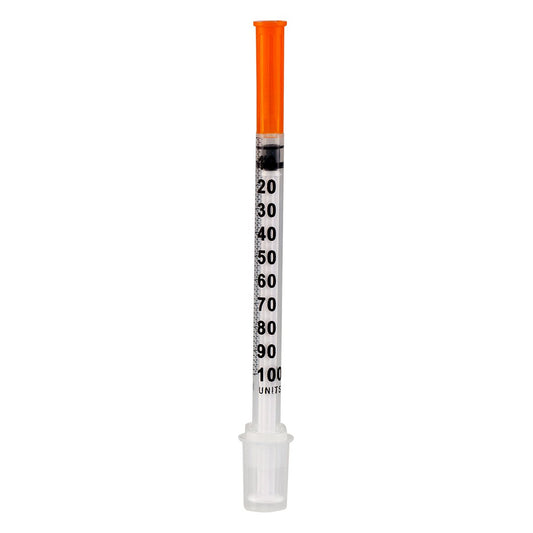 Standard Insulin Syringe with Needle Sol-M™ 1 mL 1/2 Inch 27 Gauge NonSafety Regular Wall