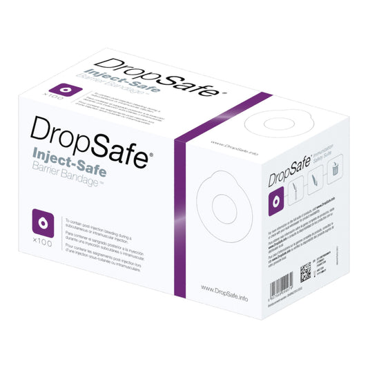 DropSafe Inject-Safe Barrier Bandage™ Pre-Injection Adhesive Strip