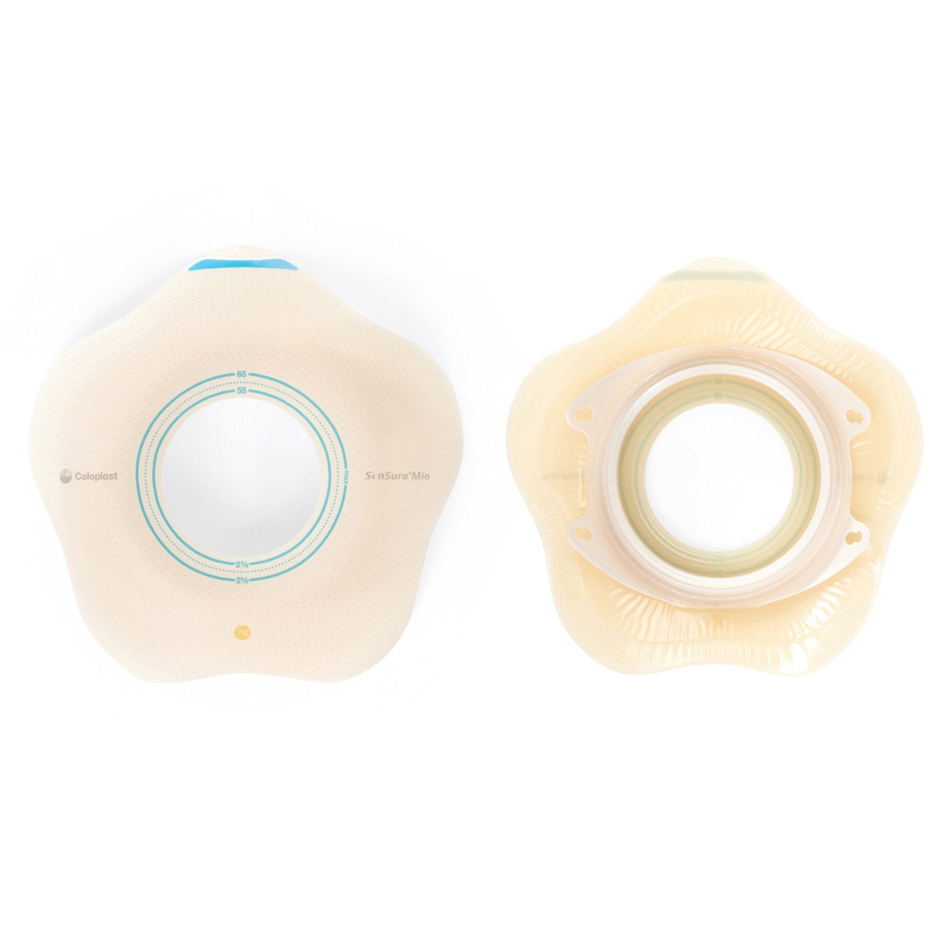 SenSura Mio Convex Flip Ostomy Barrier, 50 mm Stoma Openings, Yellow Match