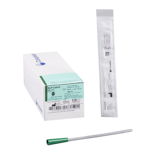Self-Cath Female Urethral Catheter, 14 Fr, Straight Tip