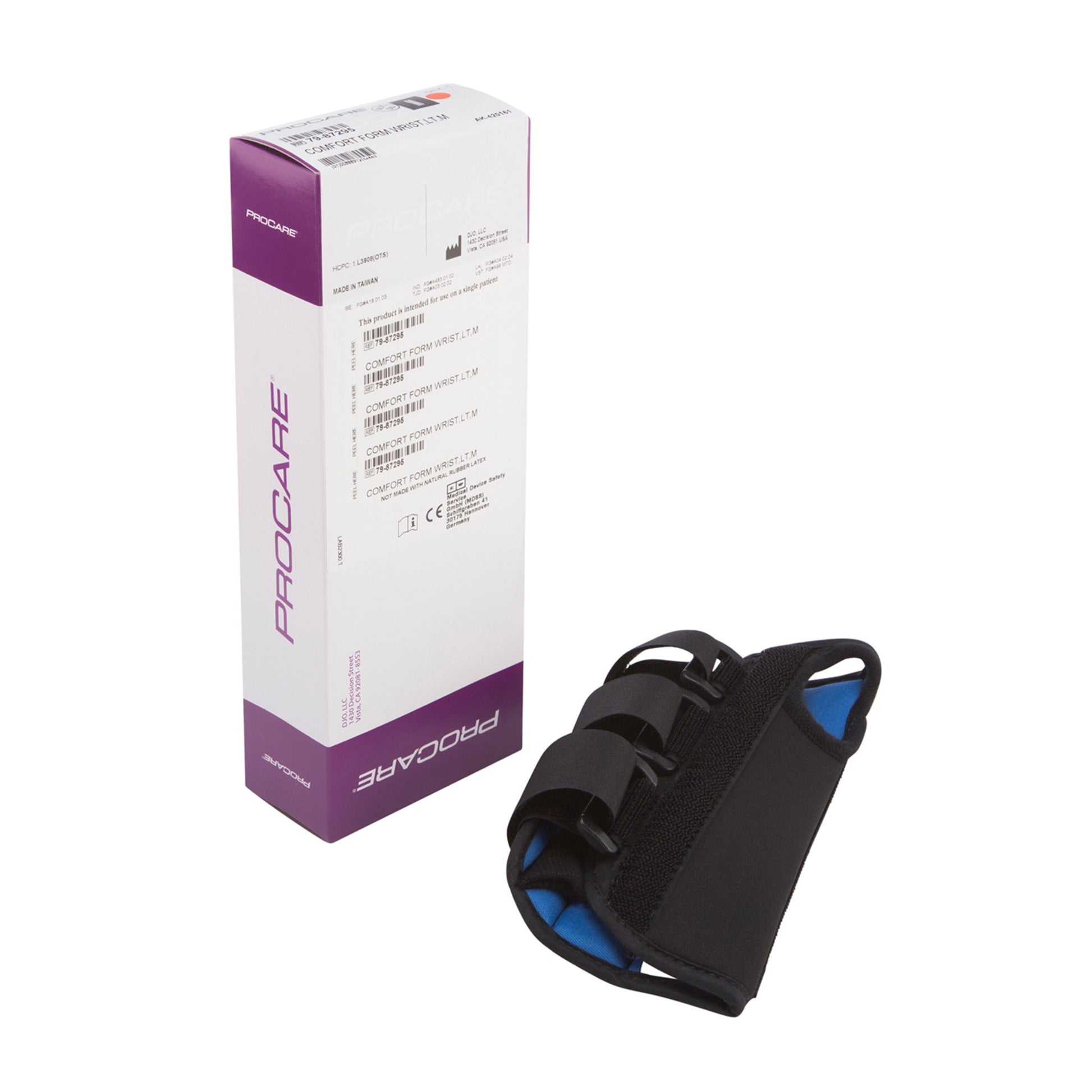 ProCare ComfortForm™ Wrist Brace with Palmar Stay, Black, Medium, Left-Hand