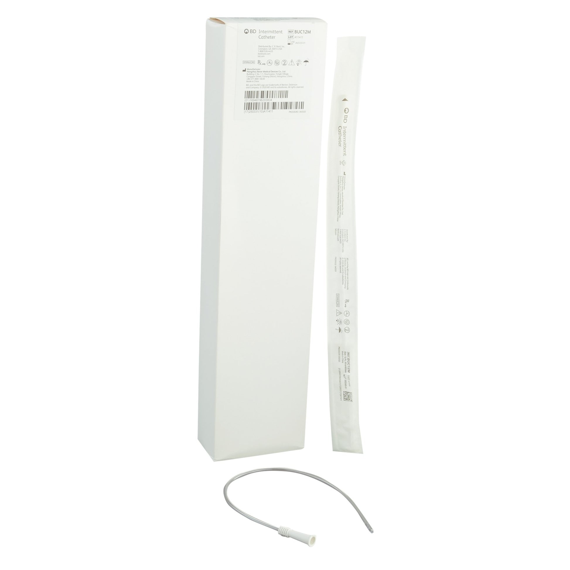 Urethral Catheter Bard Straight Tip Uncoated 12 Fr. 16 Inch Length