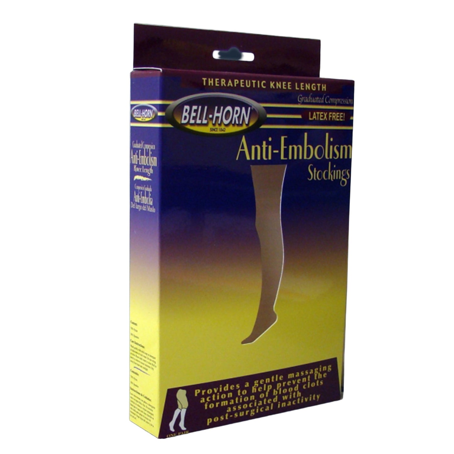 Bell-Horn Knee Length Anti-Embolism Stockings, Large, Beige