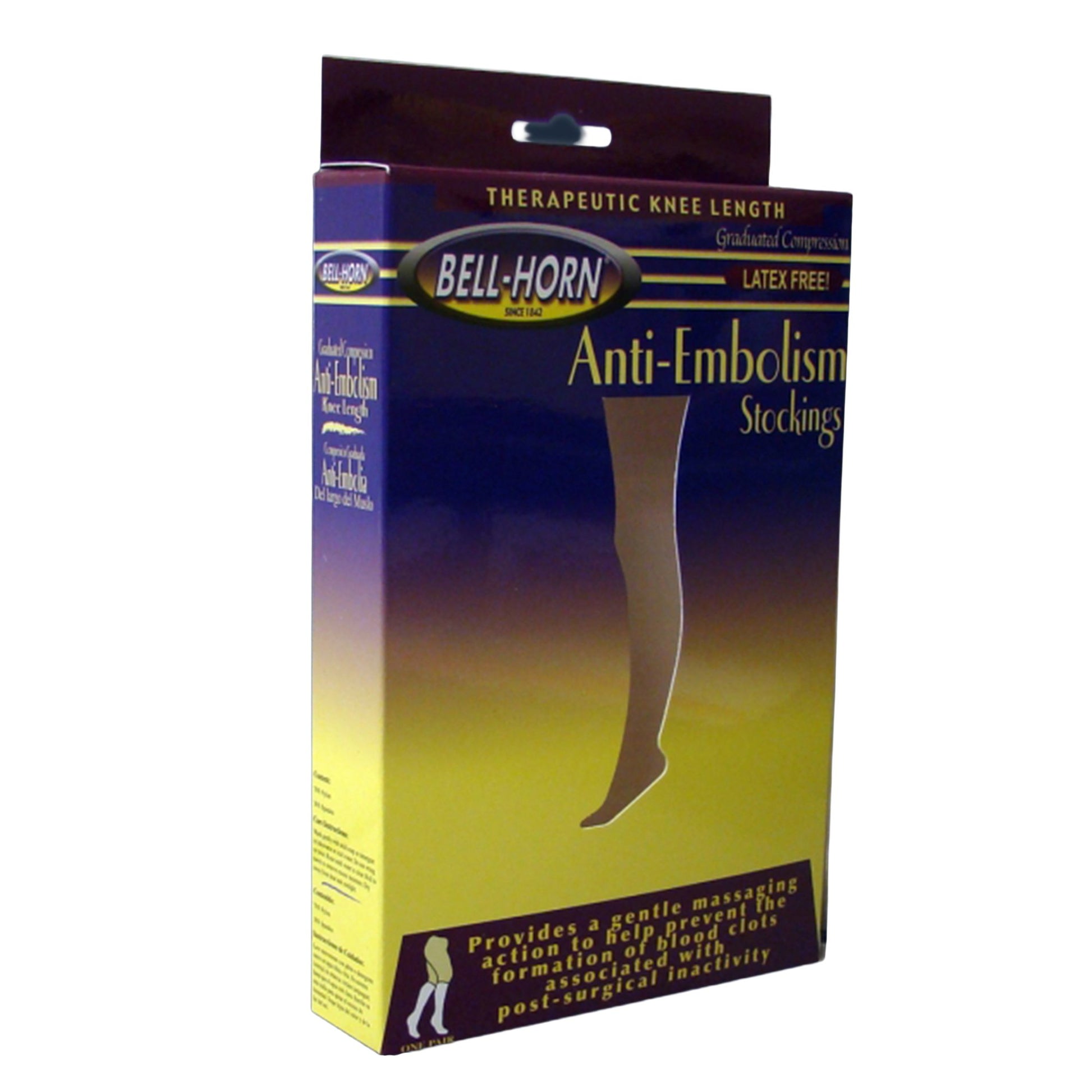 Bell-Horn Knee Length Anti-Embolism Stockings, Large, Beige