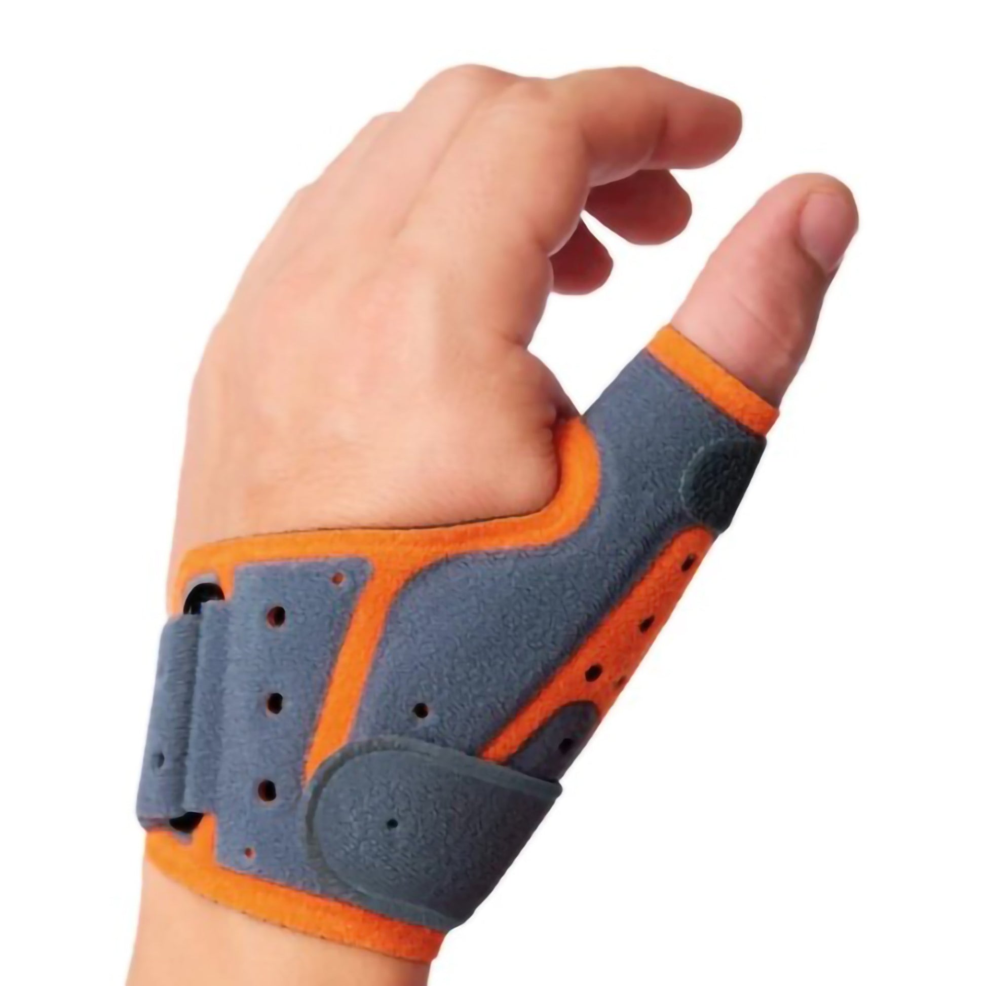 Thumb Brace Orliman Adult Medium / Large Hook and Loop Thumb Gray / Orange