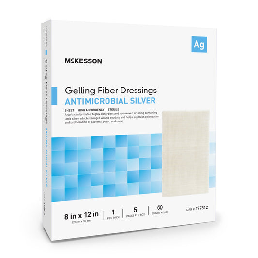 McKesson Silver Gelling Fiber Dressing, 8 x 12 Inch