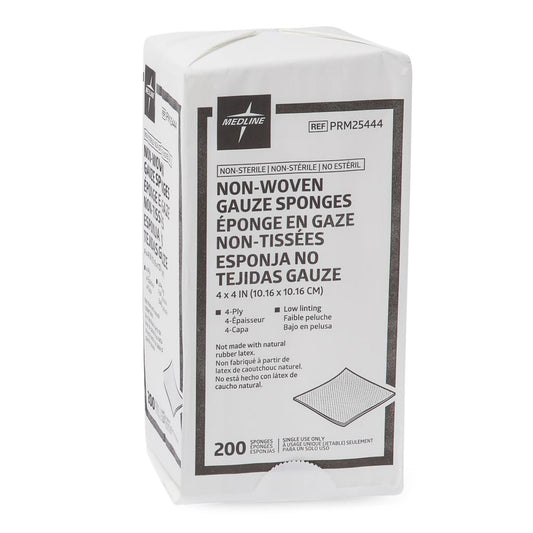Nonwoven Sponge Medline Essentials 4 X 4 Inch 4-Ply NonSterile 200 per Pack