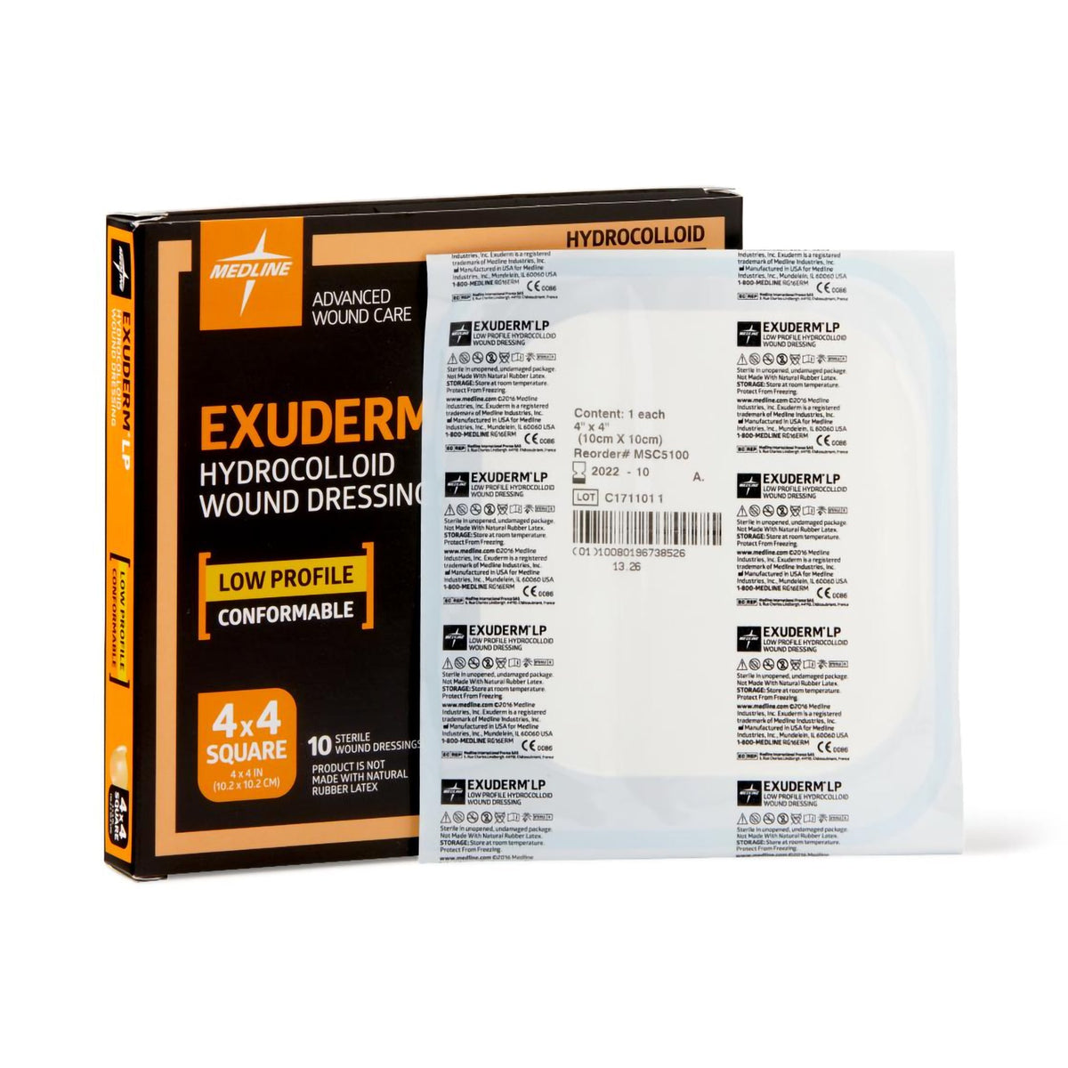 Exuderm™ LP Hydrocolloid Dressing, 4 x 4 Inch – SurfMed
