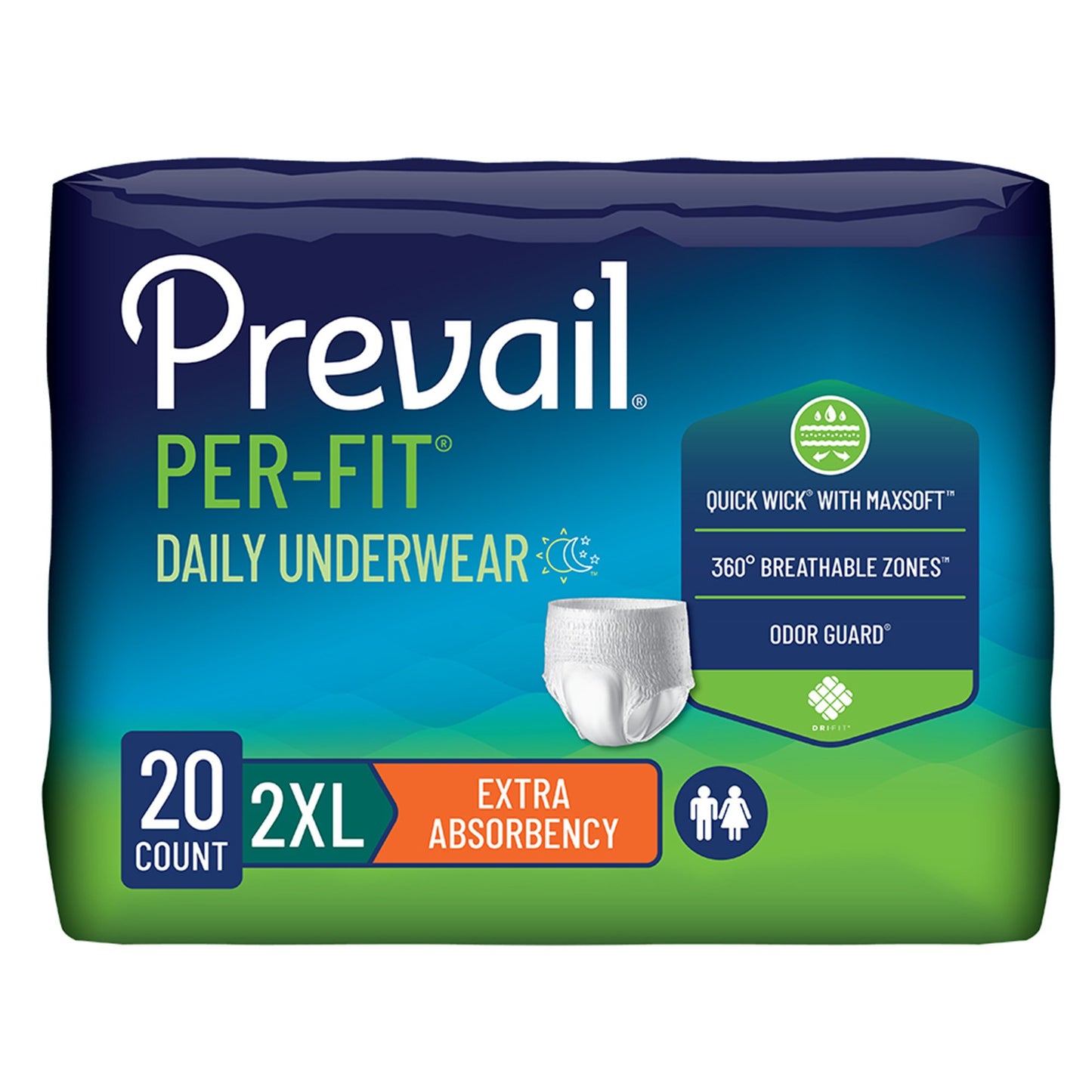 Prevail Per-Fit Daily Underwear, 2X-Large