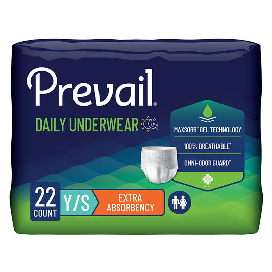 Prevail Daily Underwear Extra Absorbent Underwear, Small (Youth)