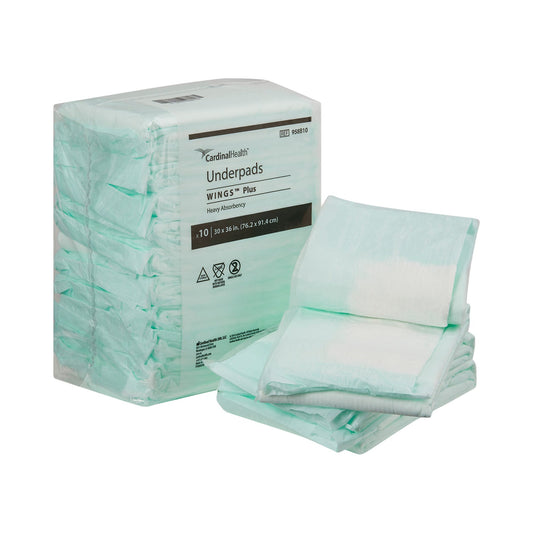 Wings™ Plus Heavy Absorbency Underpads, 30 x 36 Inch