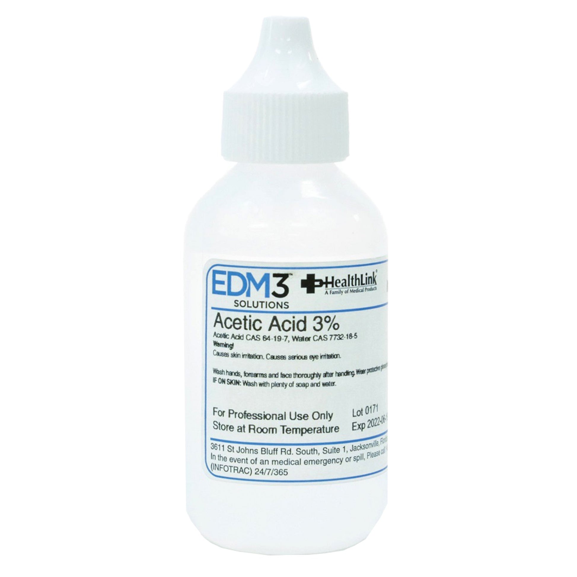 Chemistry Reagent Acetic Acid 3% 2 oz.
