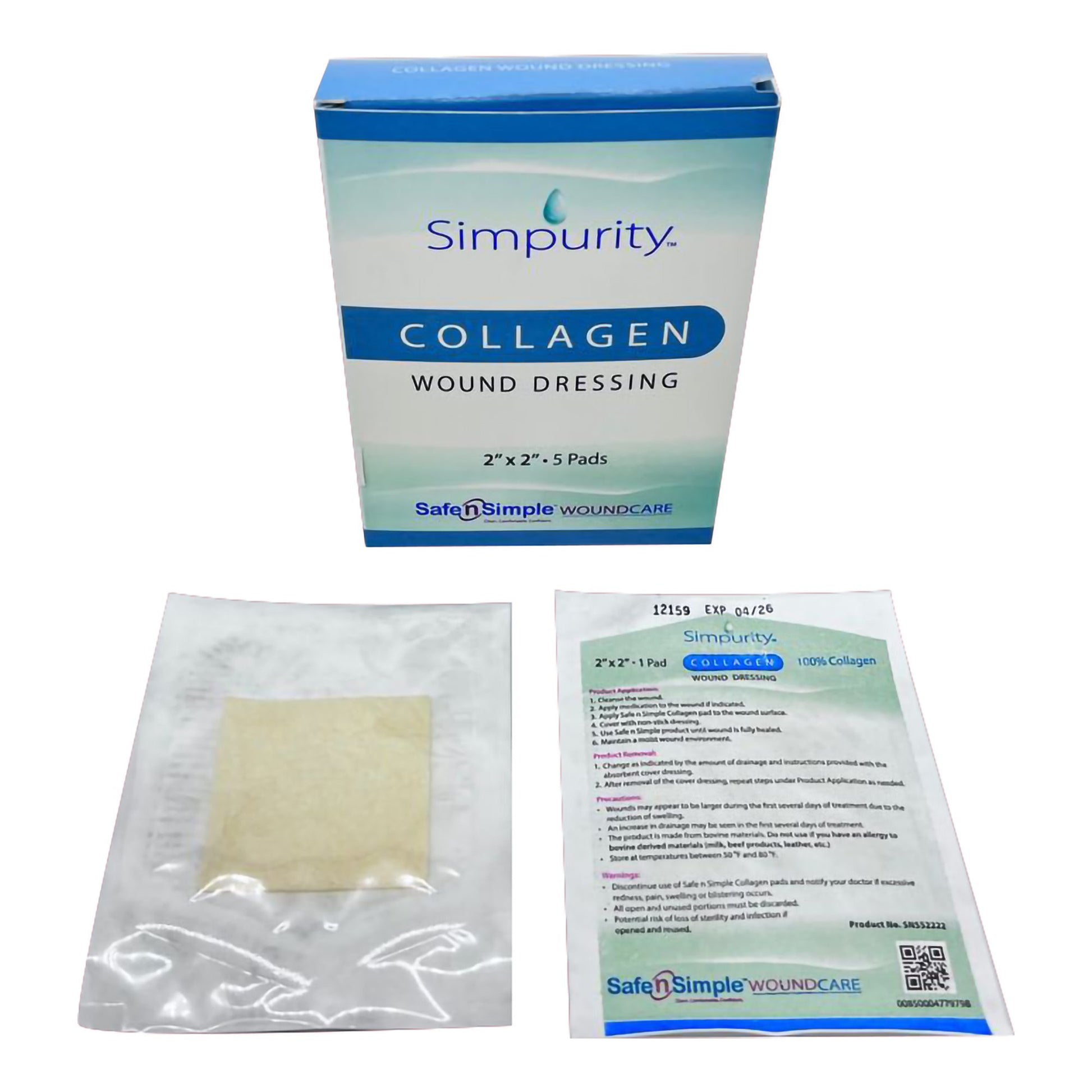 Collagen Dressing Simpurity™ 2 X 2 Inch Square Sterile