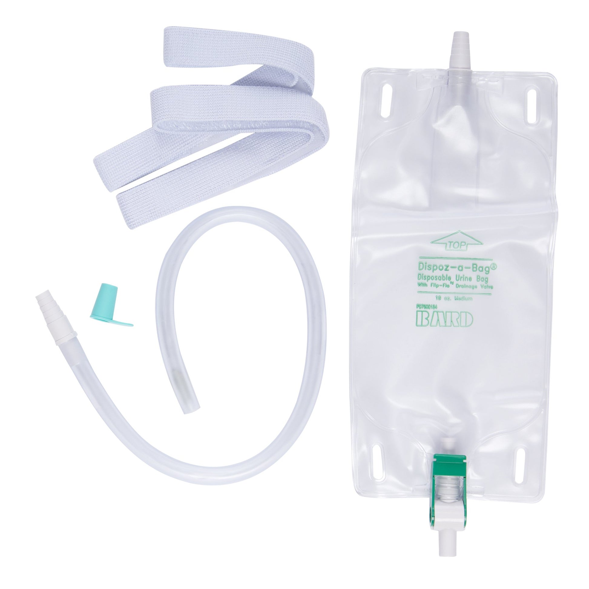 Bard Dispoz-a-Bag Urinary Leg Bag, Flip-Flo™ Valve, 19 oz