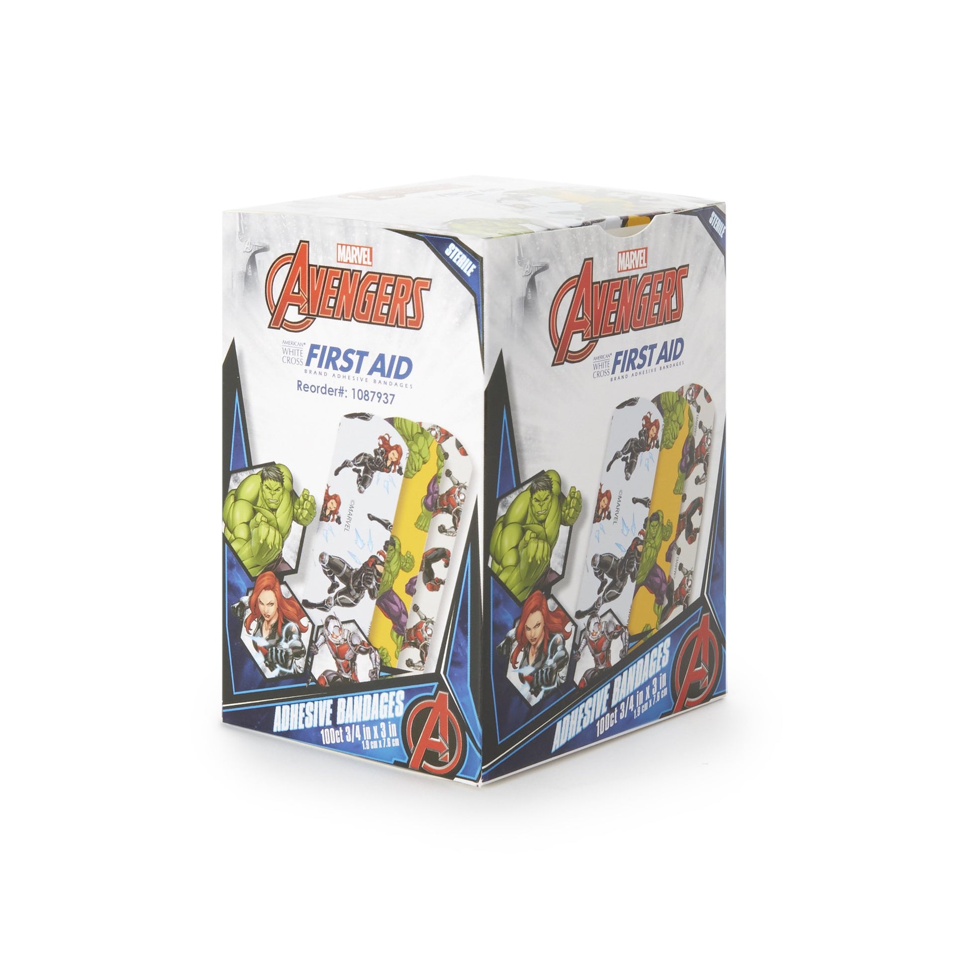 American White Cross Stat Strip Avengers Adhesive Strip, x 3 Inch
