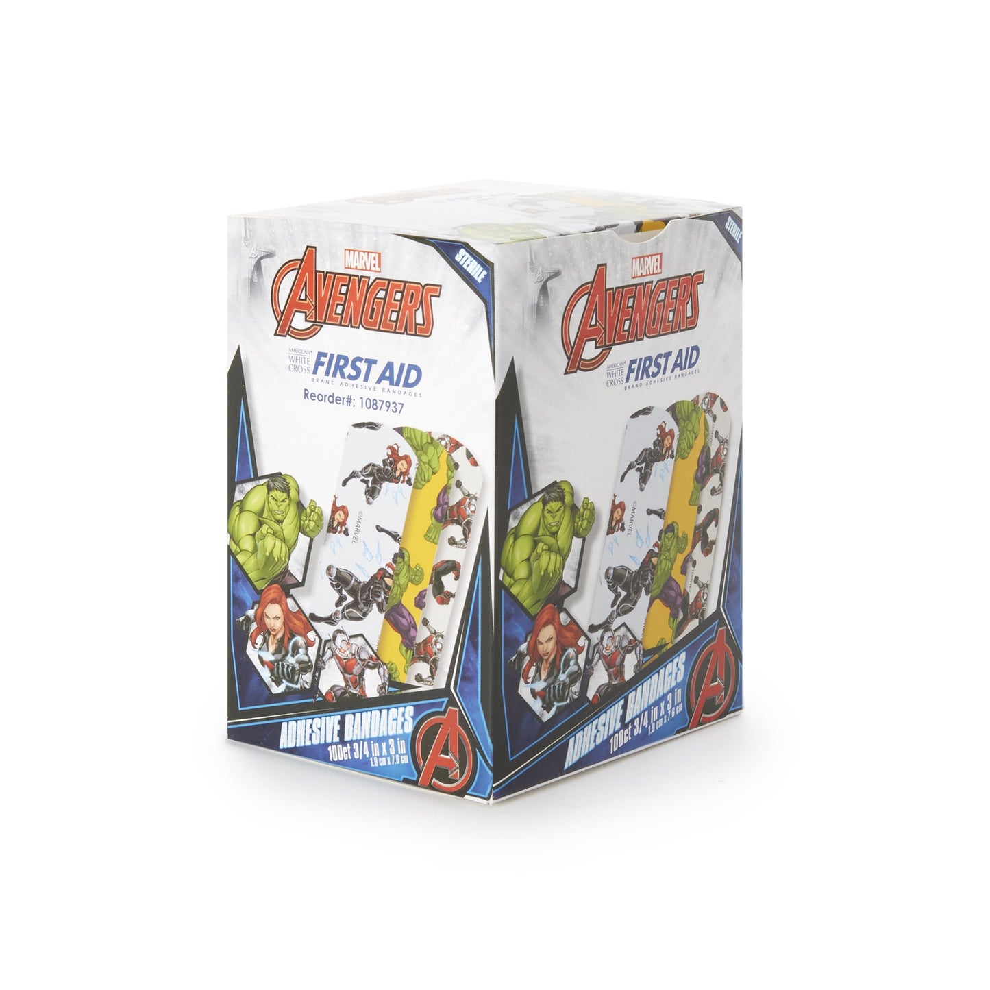 American White Cross Stat Strip Avengers Adhesive Strip, x 3 Inch