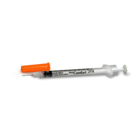 Standard Insulin Syringe with Needle Surecomfort 0.3 mL 1/4 Inch 31 Gauge NonSafety Regular Wall