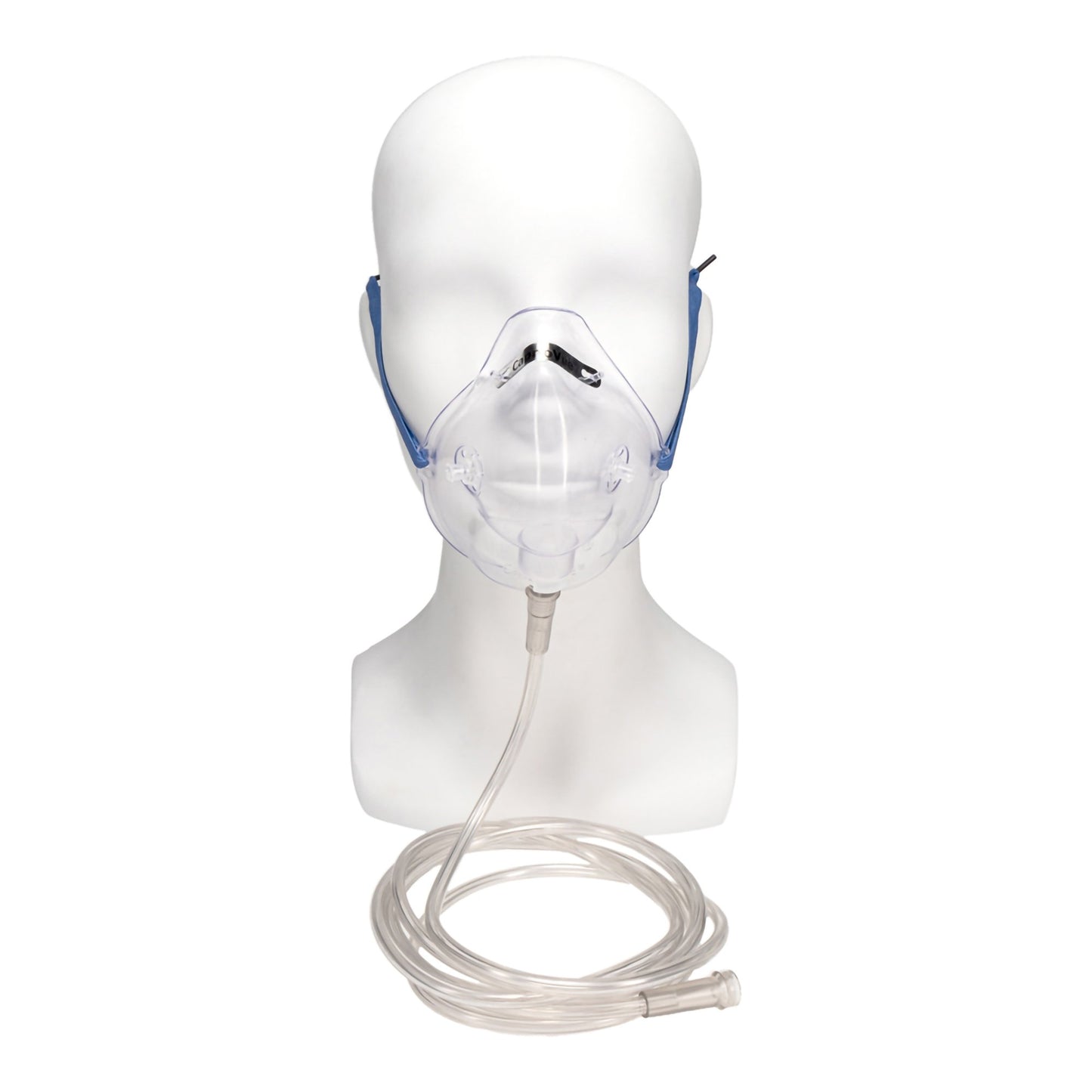 Oxygen Mask with ETCO2 Monitoring CapnoVue Elongated Style Adult One Size Fits Most Adjustable Head Strap