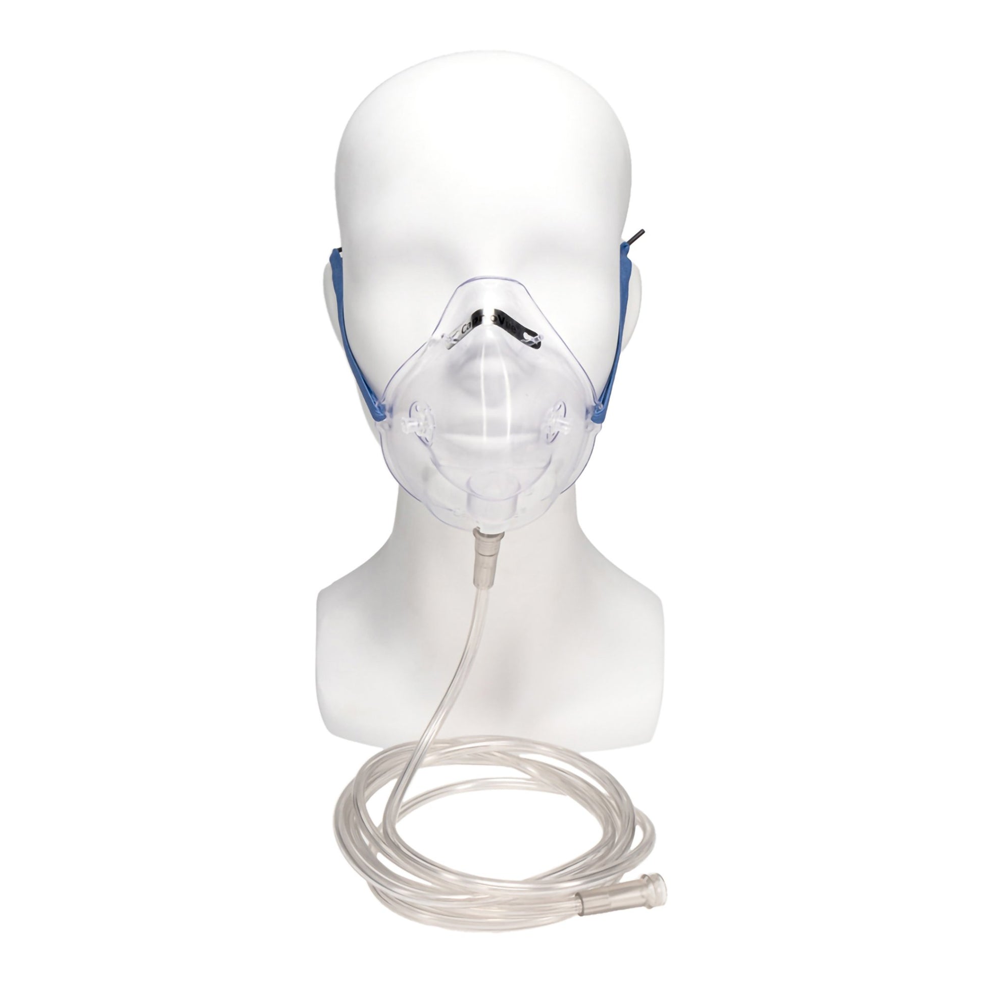Oxygen Mask with ETCO2 Monitoring CapnoVue Elongated Style Adult One Size Fits Most Adjustable Head Strap
